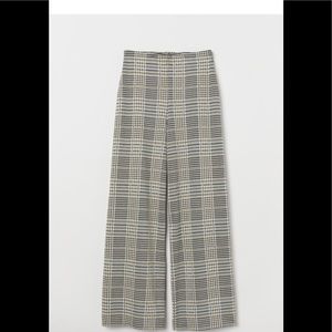 Wide leg pants - Black & Beige Checked